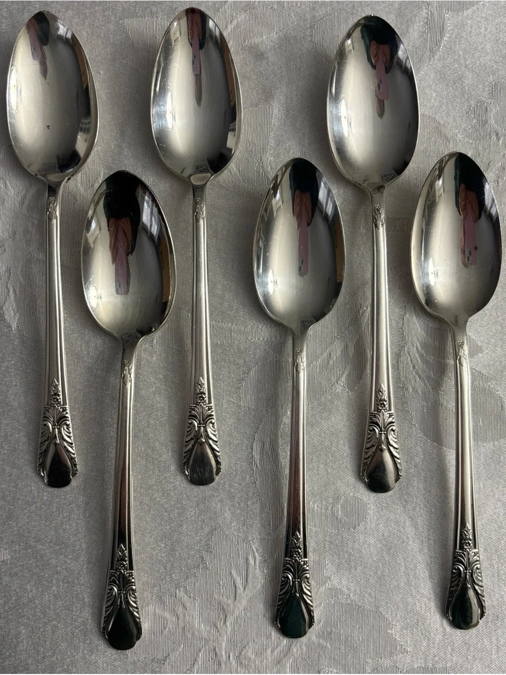 Wm Rogers AVALON  6 Teaspoons Silverware 6-1/8” Original Rogers Flatware